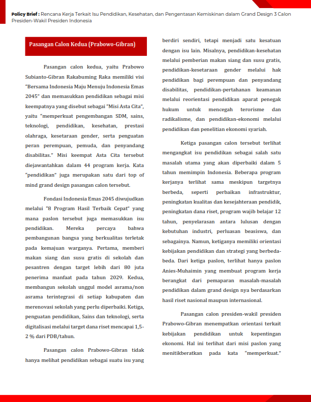 Policy Brief Rencana Kerja Terkait Isu Pendidikan, Kesehatan, dan Pengentasan Kemiskinan dalam Grand Design 3 Calon Presiden-Wakil Presiden Indonesia_007